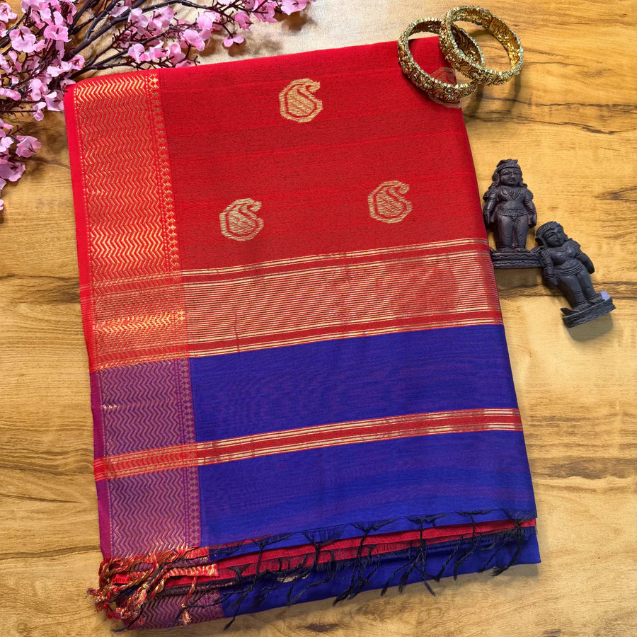 Amrakriti – Pure Pitloom Maheshwari Silk Cotton Saree