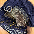 Black Hand Bandhini with Tissue Pallu