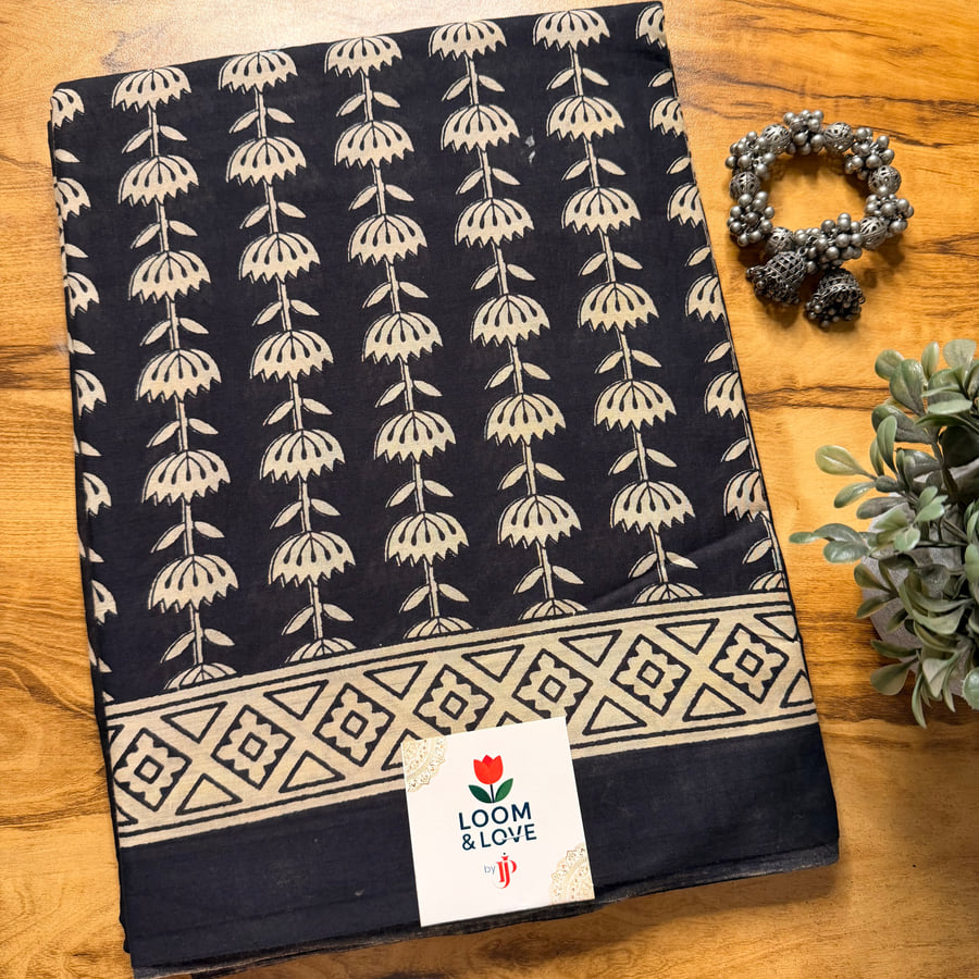 Black Lotus Jaipur Cotton Saree