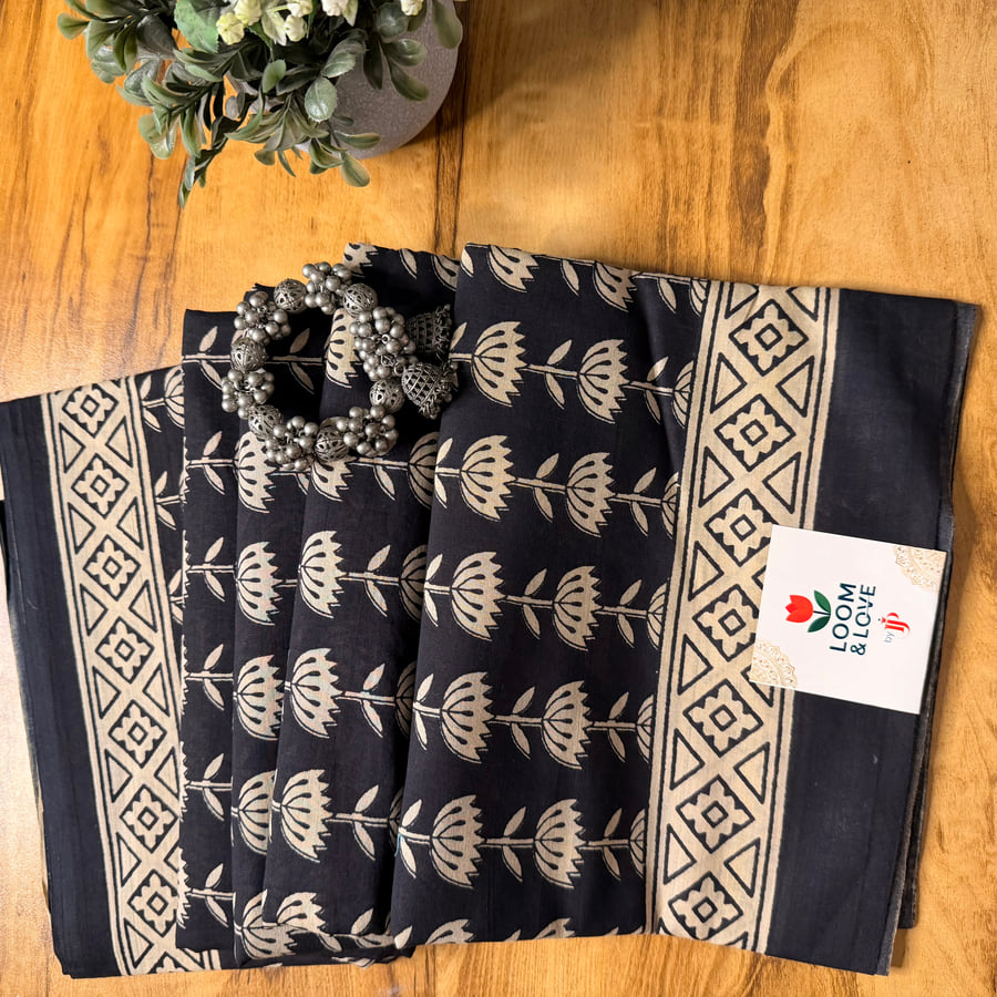 Black Lotus Jaipur Cotton Saree