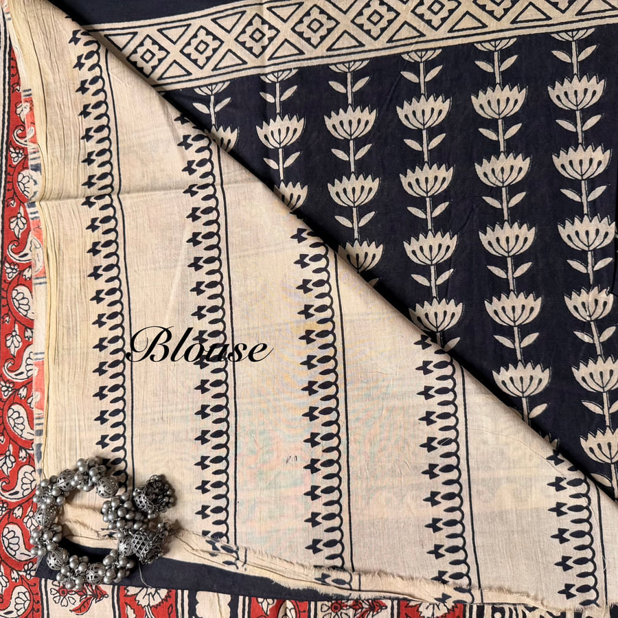 Black Lotus Jaipur Cotton Saree