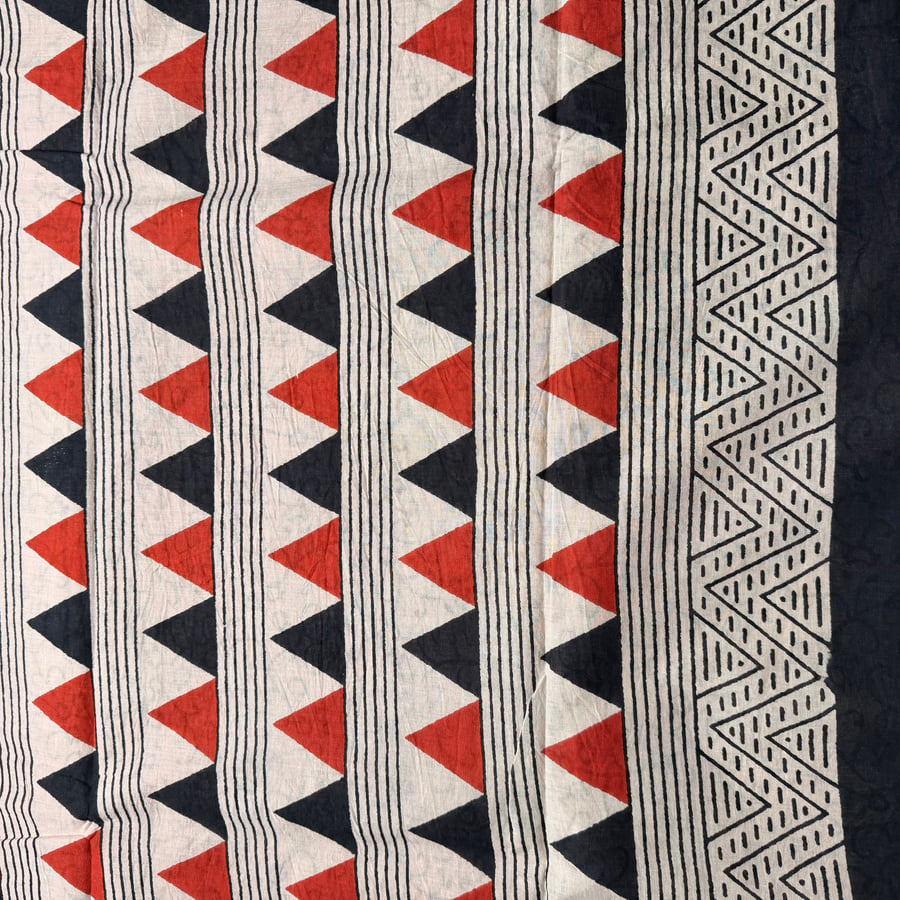 Black & Ivory Checkered Jaipur Cotton Saree