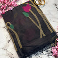 Gulnaar – Black Floral Jamdani Semi-Muslin Silk Saree