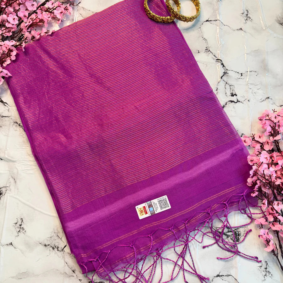 Mayurakshi — Pure Muslin Silk Saree with Grand Paithani Pallu