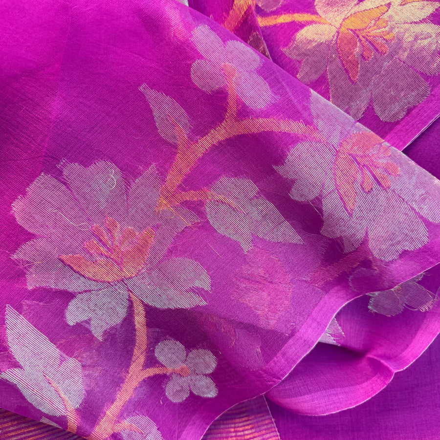 Mayurakshi — Pure Muslin Silk Saree with Grand Paithani Pallu