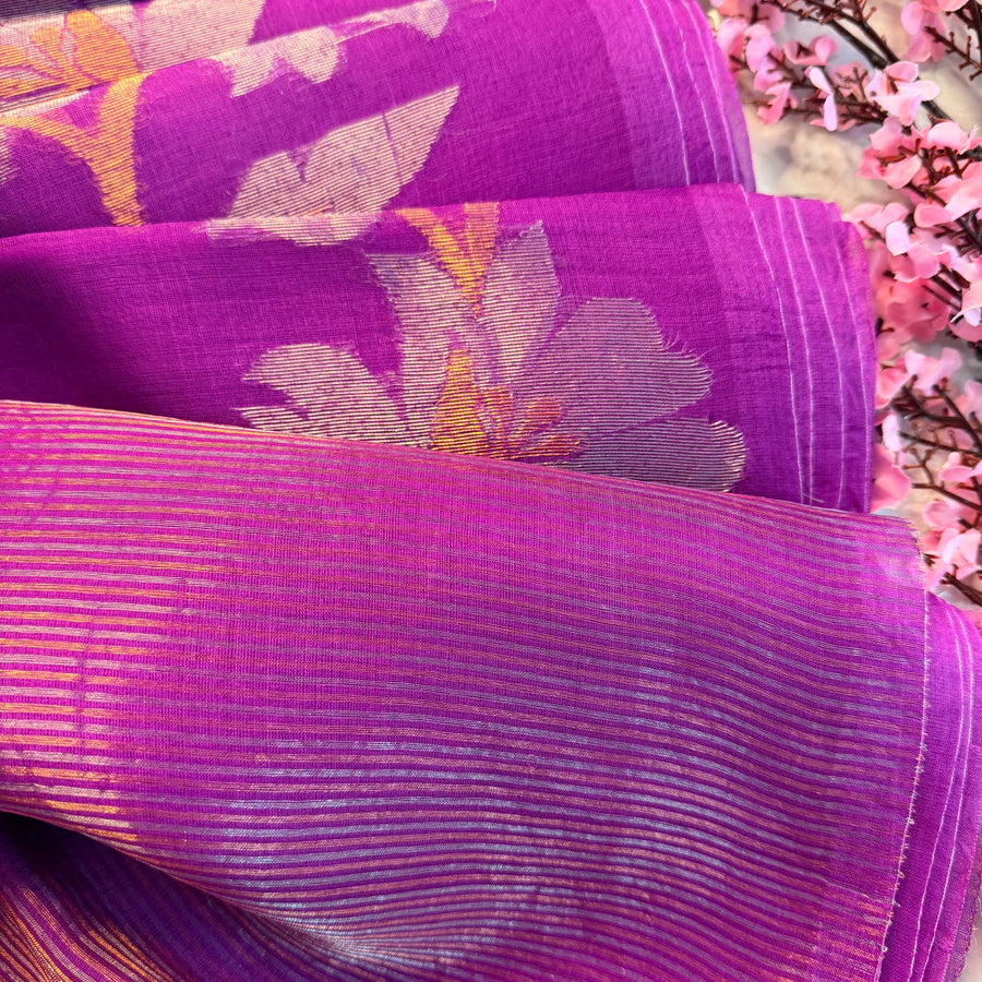 Mayurakshi — Pure Muslin Silk Saree with Grand Paithani Pallu