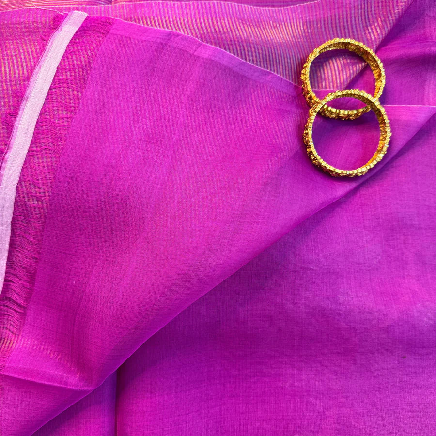 Mayurakshi — Pure Muslin Silk Saree with Grand Paithani Pallu
