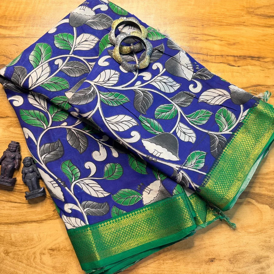 Radha Krishna Kalamkari Chennuri Silk