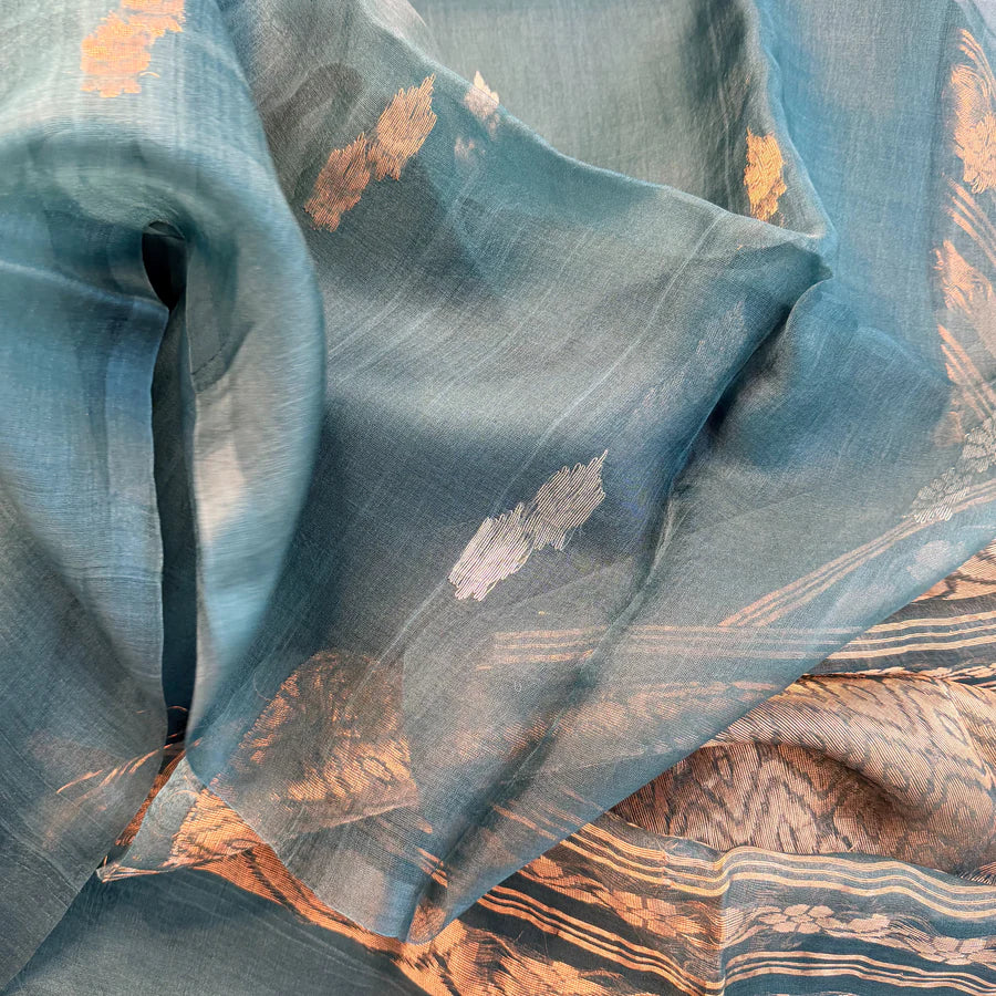 Rajoshree — Pure Muslin Silk Saree with Grand Banarasi Pallu
