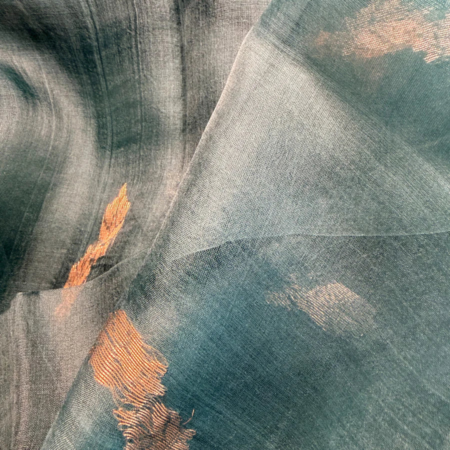 Rajoshree — Pure Muslin Silk Saree with Grand Banarasi Pallu