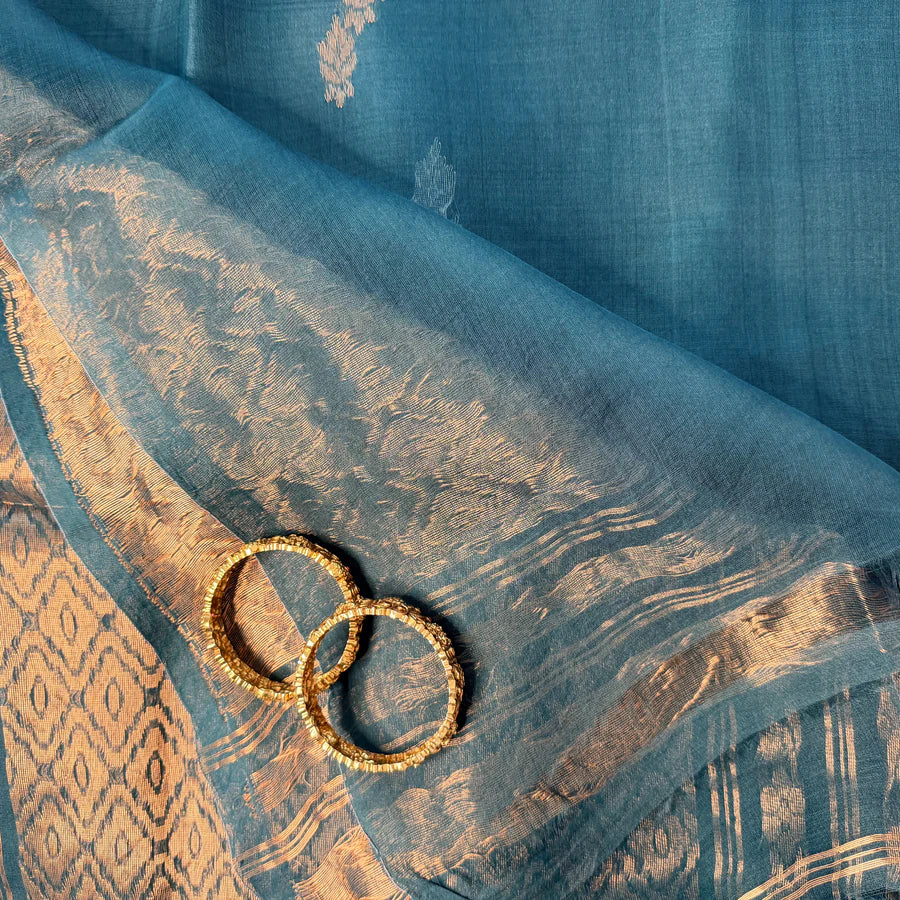 Rajoshree — Pure Muslin Silk Saree with Grand Banarasi Pallu