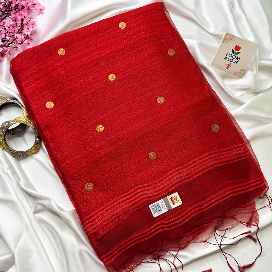 Raktima — Handwoven Coin Matka Silk Saree