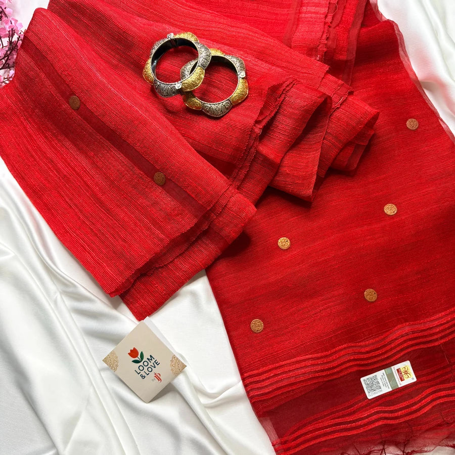 Raktima — Handwoven Coin Matka Silk Saree