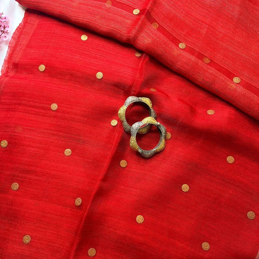 Raktima — Handwoven Coin Matka Silk Saree