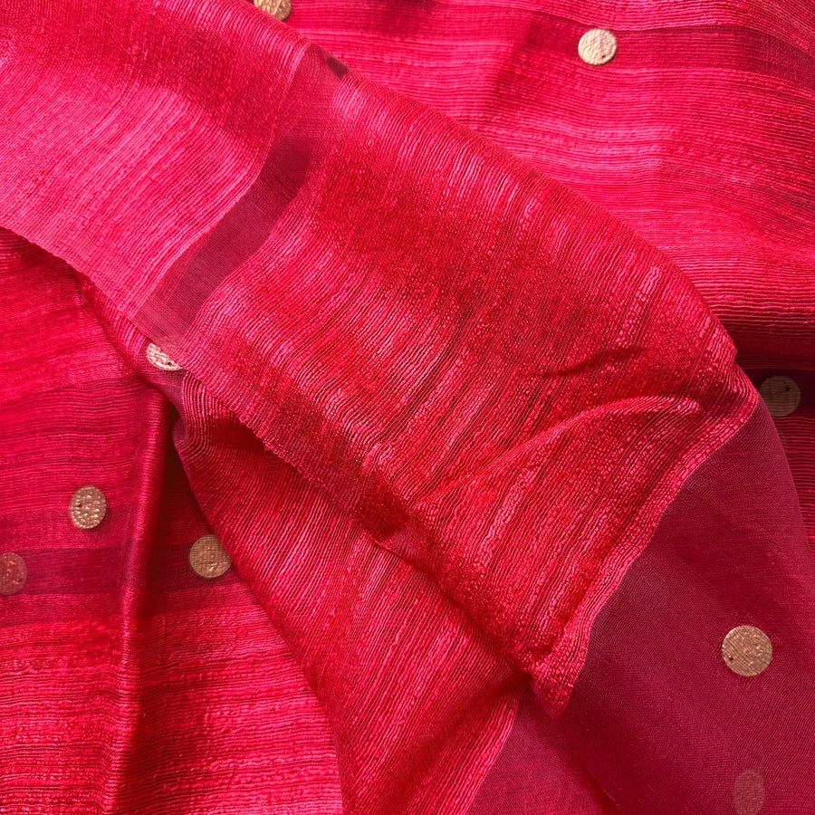 Raktima — Handwoven Coin Matka Silk Saree