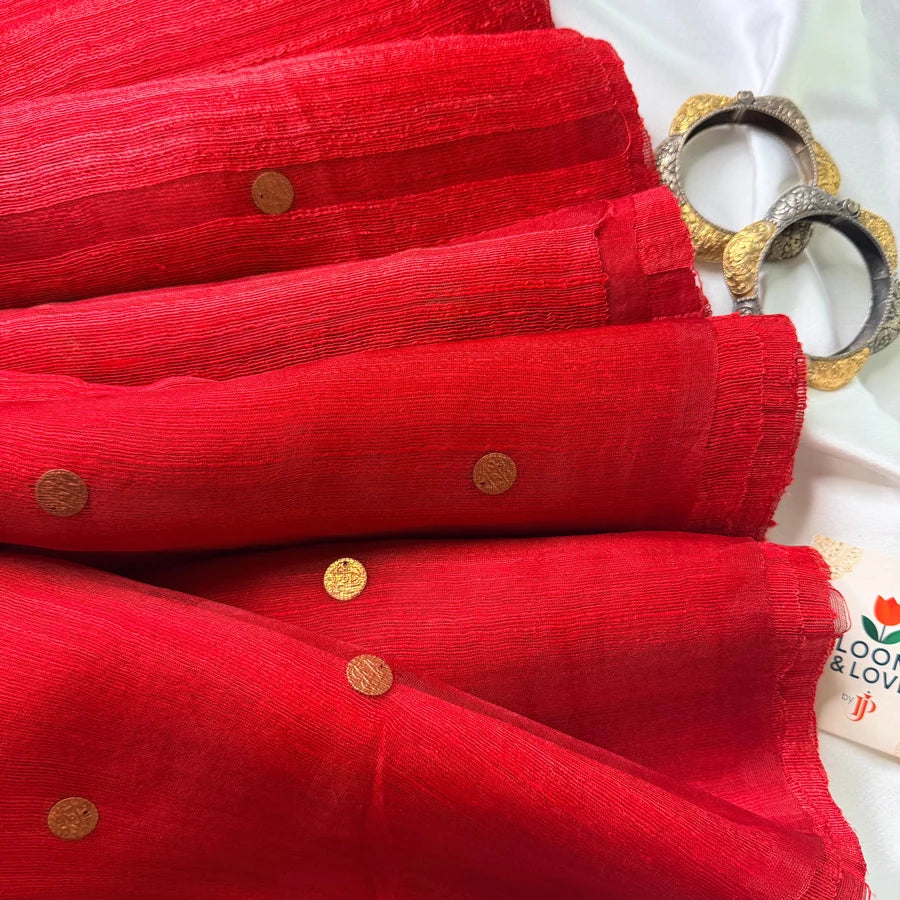 Raktima — Handwoven Coin Matka Silk Saree