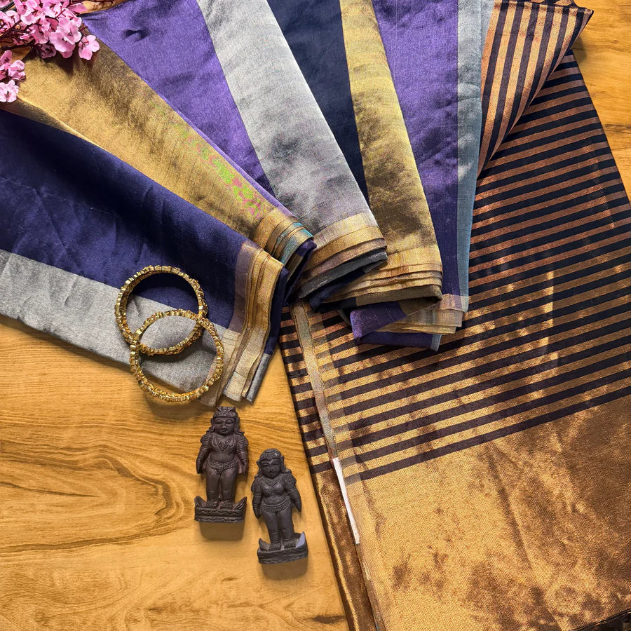 Rangmahal – Pure Pitloom Maheshwari Tissue Silk Cotton Saree