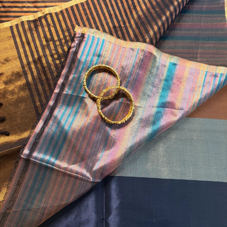 Rangmahal – Pure Pitloom Maheshwari Tissue Silk Cotton Saree
