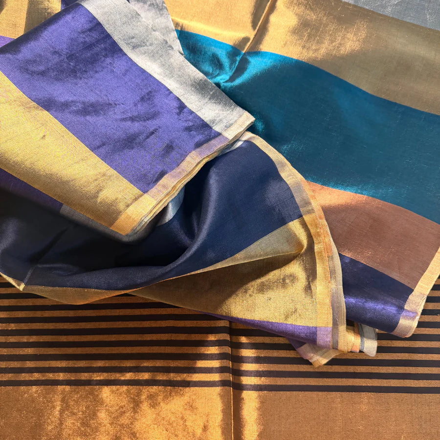 Rangmahal – Pure Pitloom Maheshwari Tissue Silk Cotton Saree