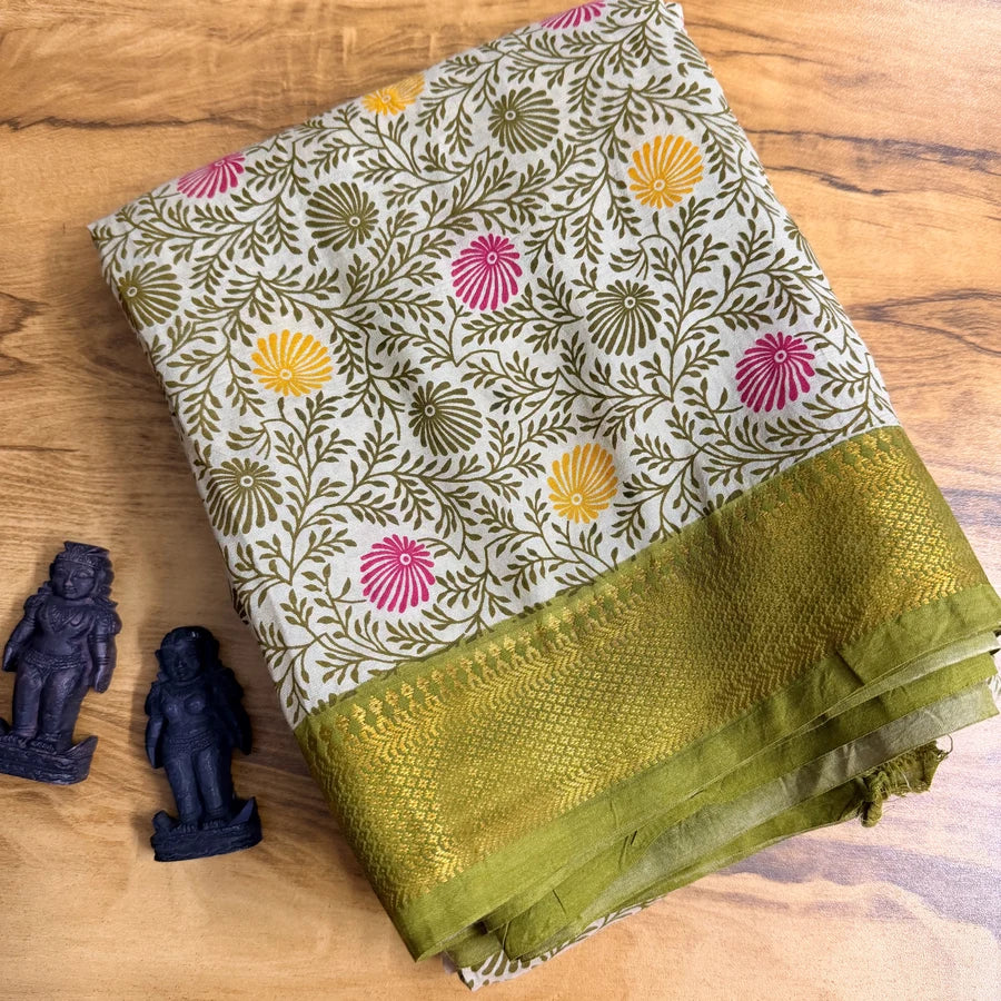 Sage Bloom Kalamkari Chennuri Silk