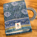 Teal Blue Floral Chanderi Silk Cotton Saree