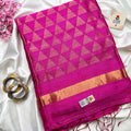 Trikonika — Pure Handwoven Matka Silk Saree with Jamdani Temple Border