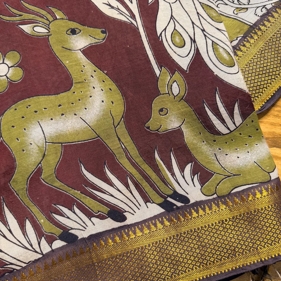Vanasingaram Chocolate Brown Chennuri Silk