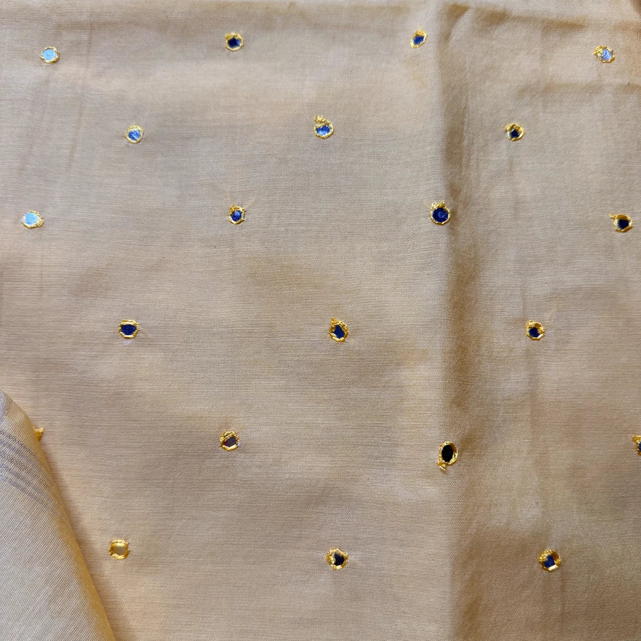 Yellow Mul Chanderi Mirror Embroidered 3-Piece Suit Set